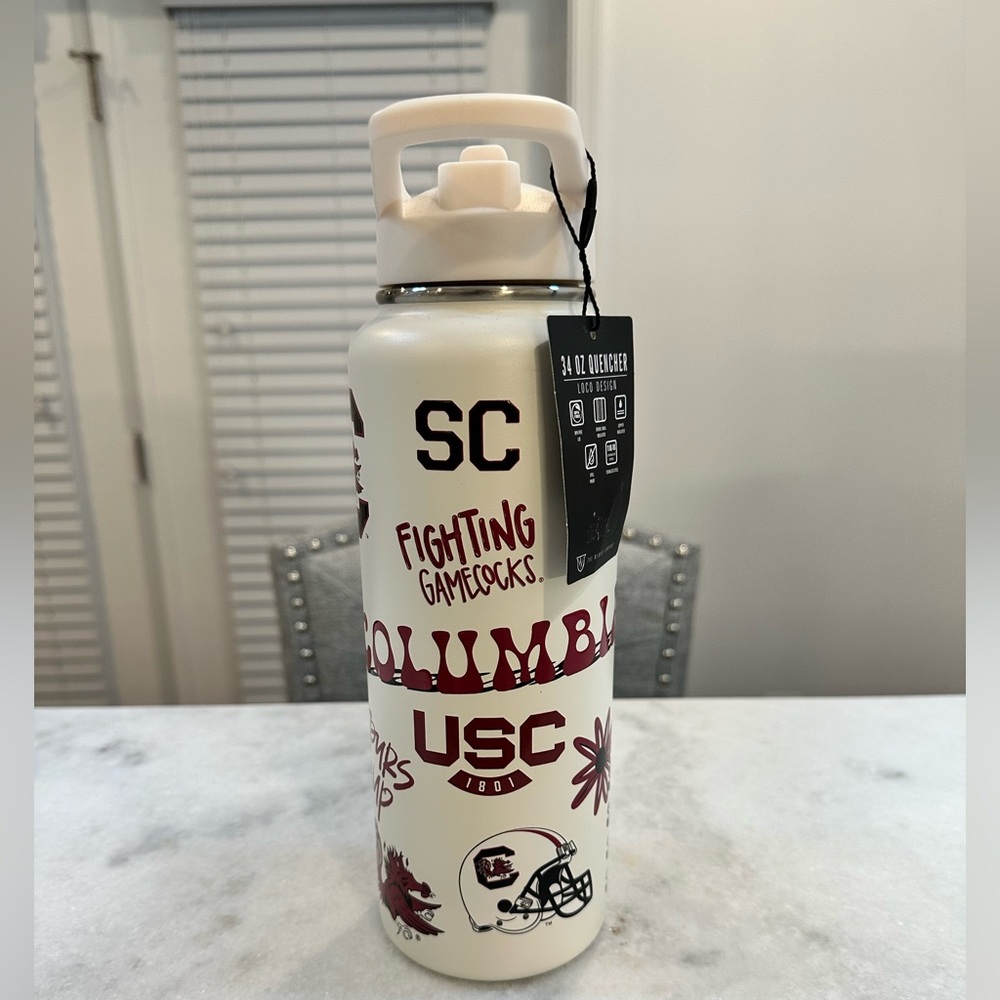 South Carolina USC Fighting Gamecocks 34oz. Quencher Bottle Tumbler
